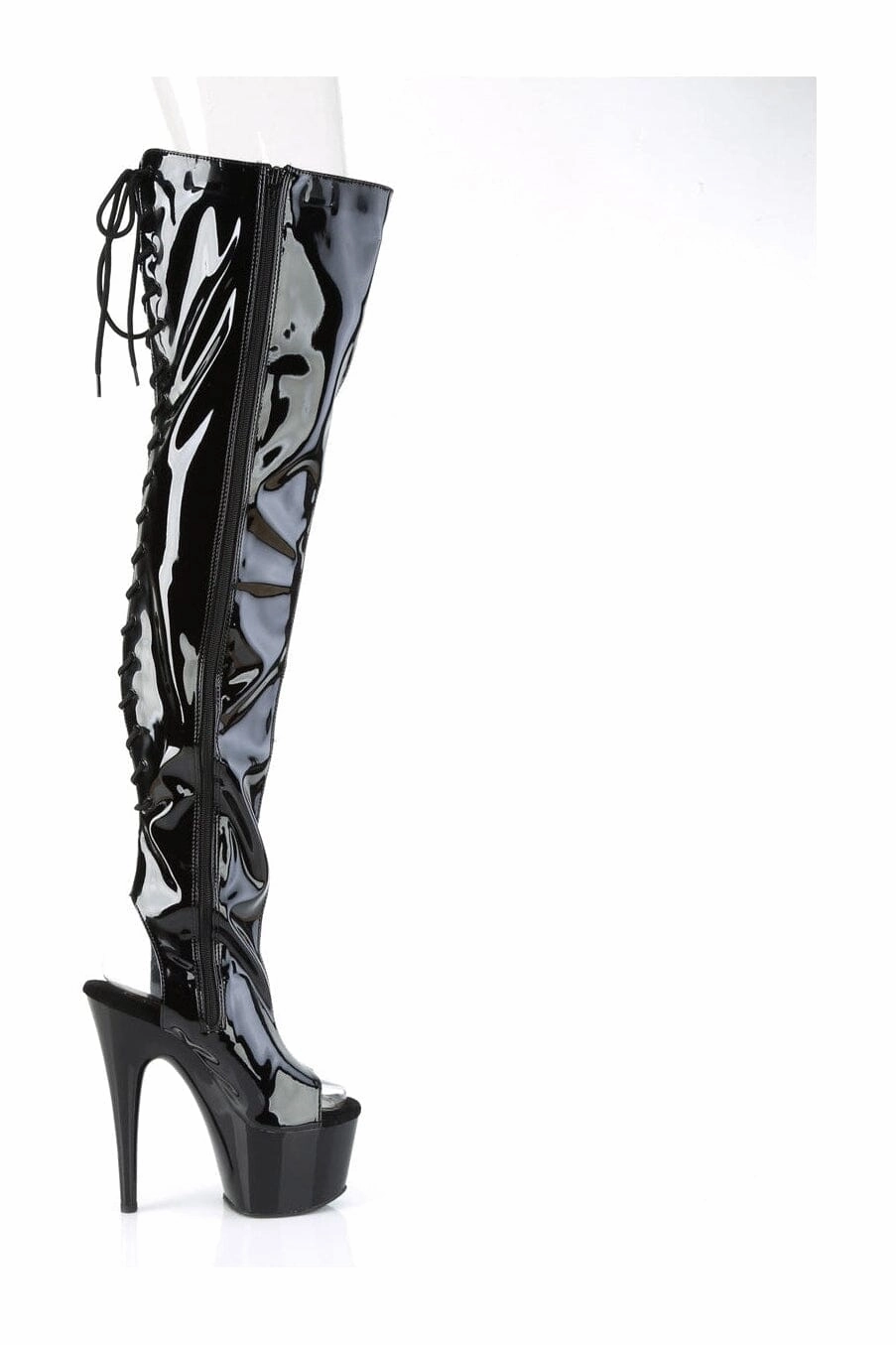 ADORE-3017 Black Patent Thigh Boot