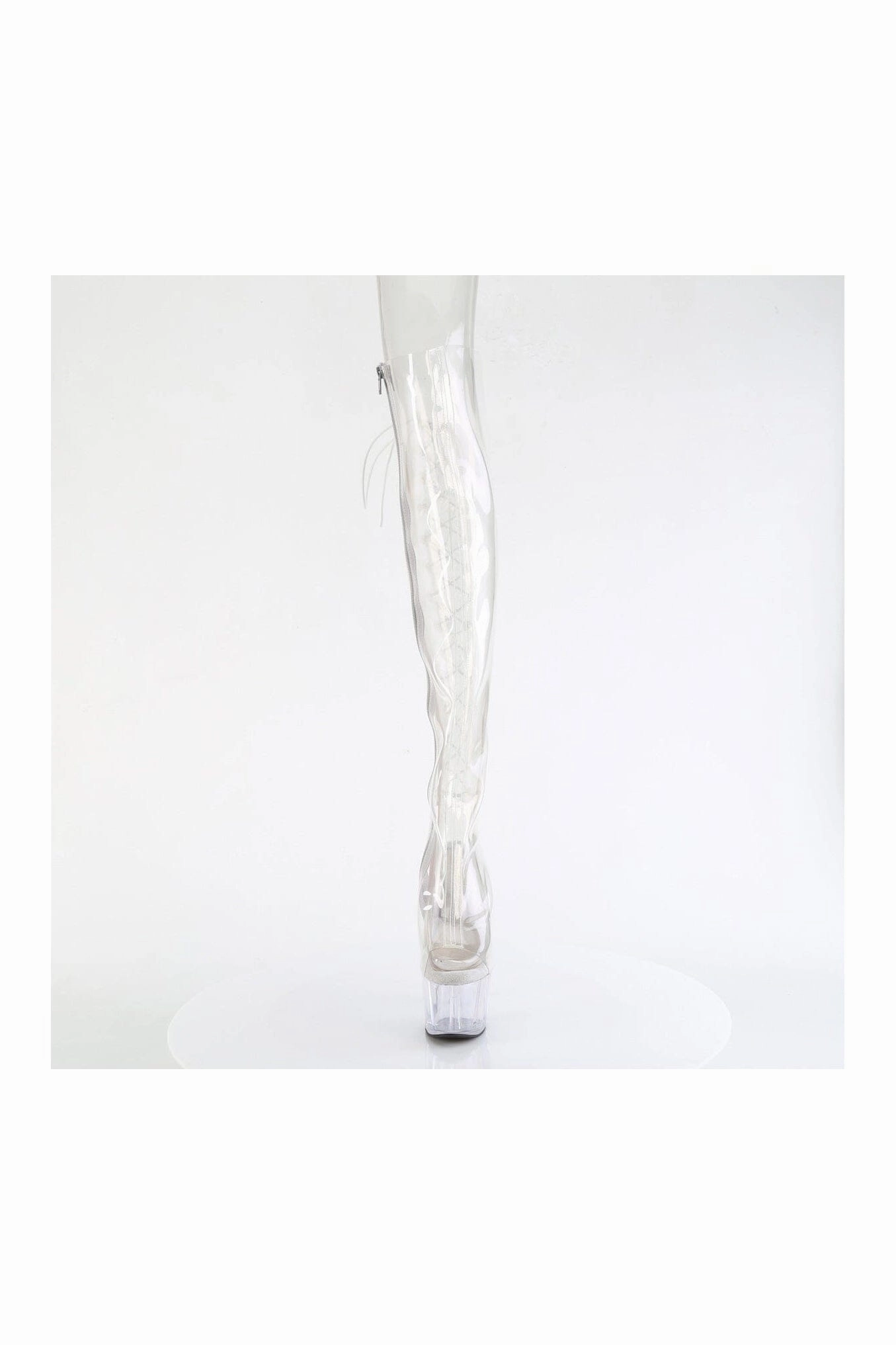 ADORE-3019C Clear Faux Leather Knee Boot