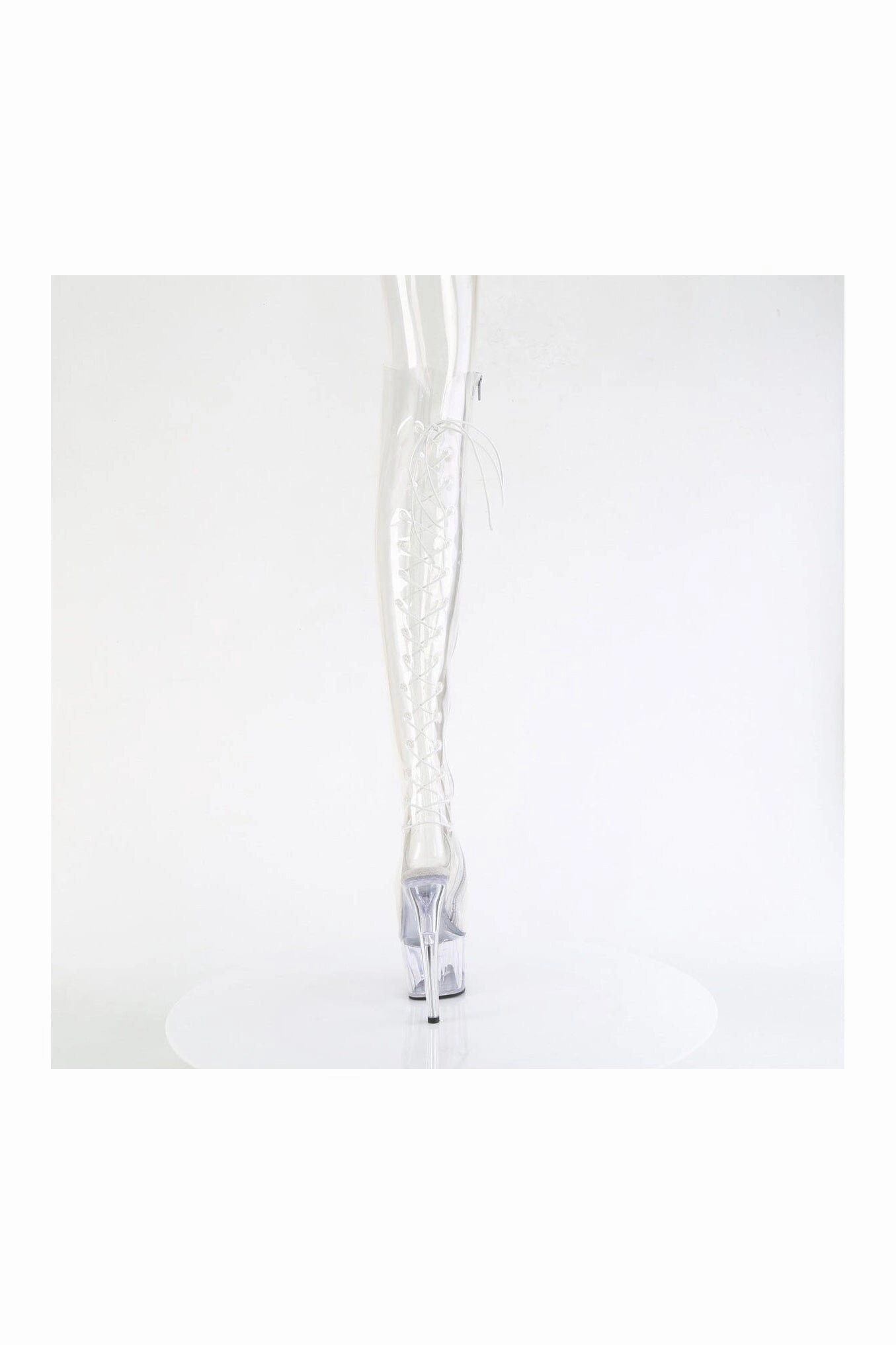 ADORE-3019C Clear Faux Leather Knee Boot