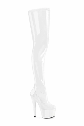 ADORE-4000 White Patent Thigh Boot