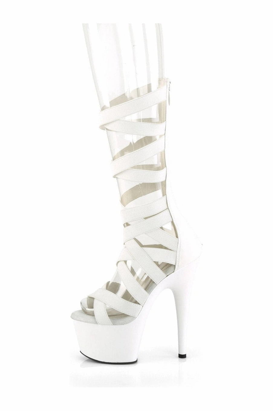 ADORE-700-48 Sandal | White Faux Leather