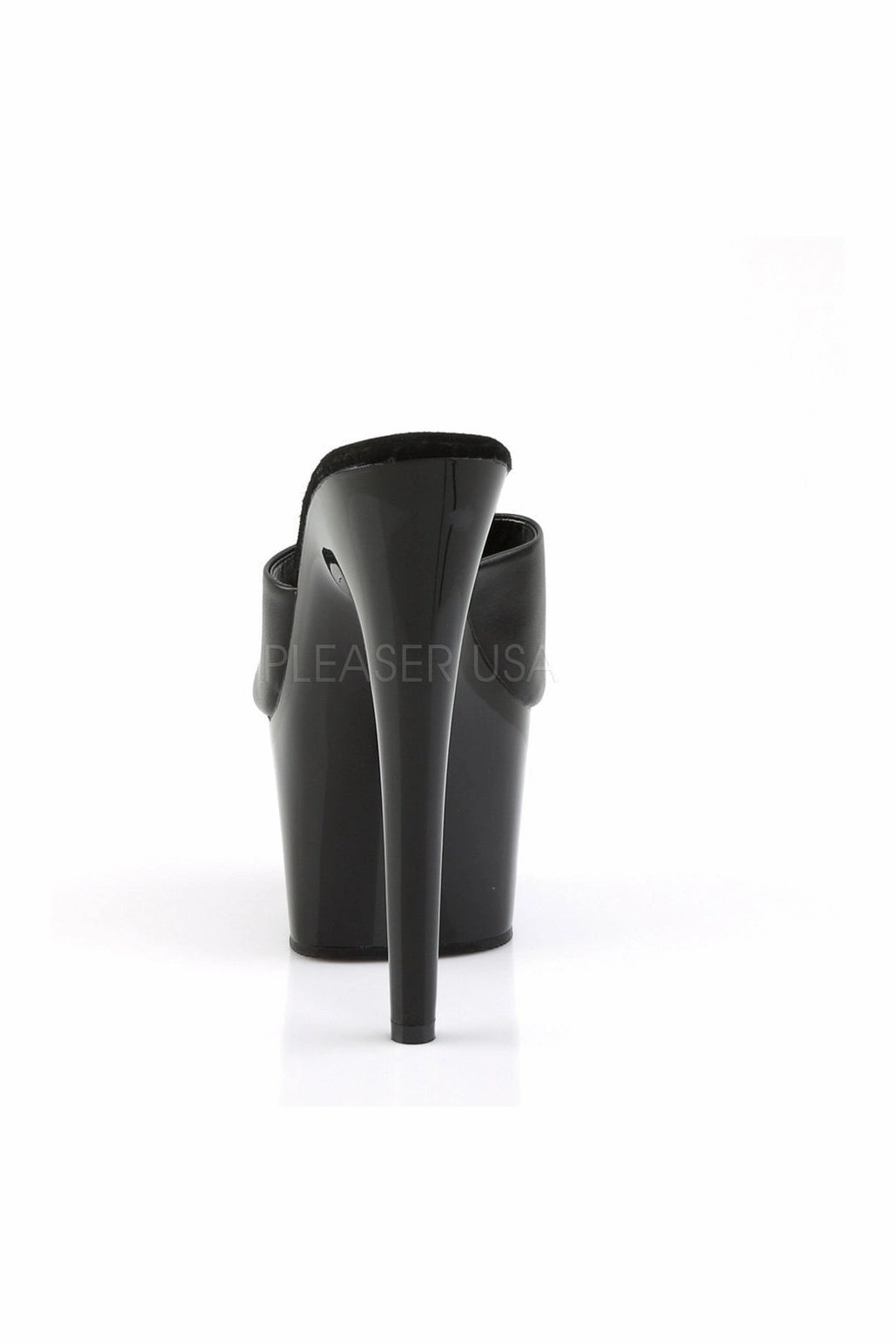 ADORE-701 Platform Slide  | Black Genuine Leather