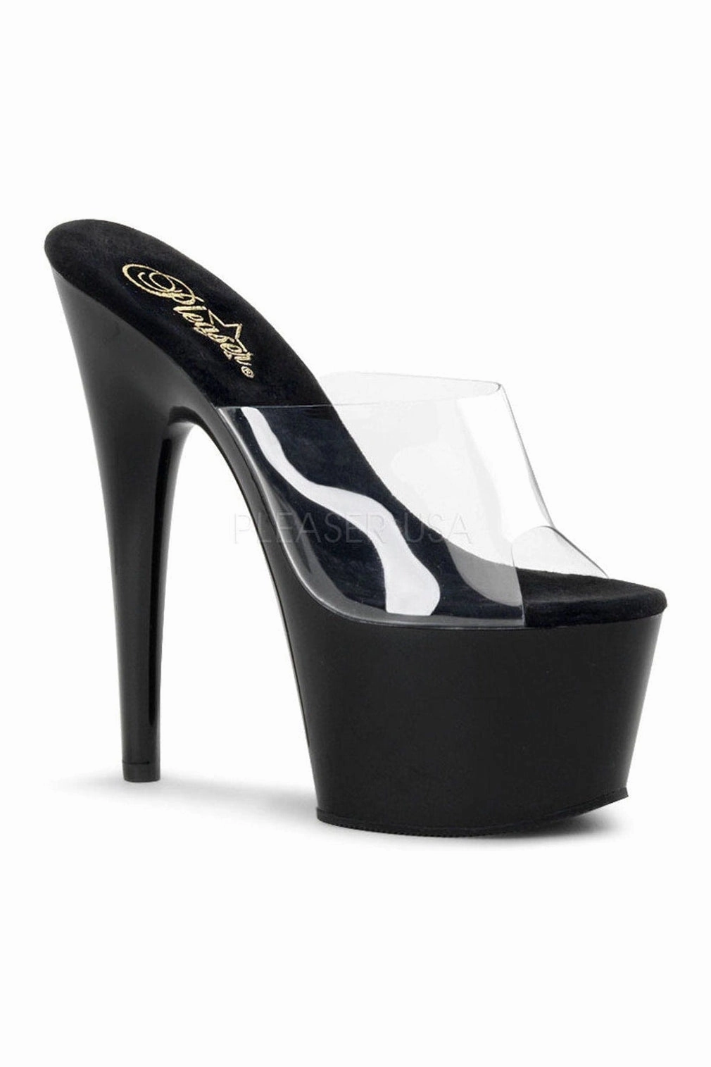 ADORE-701 Platform Slide  | Black Vinyl