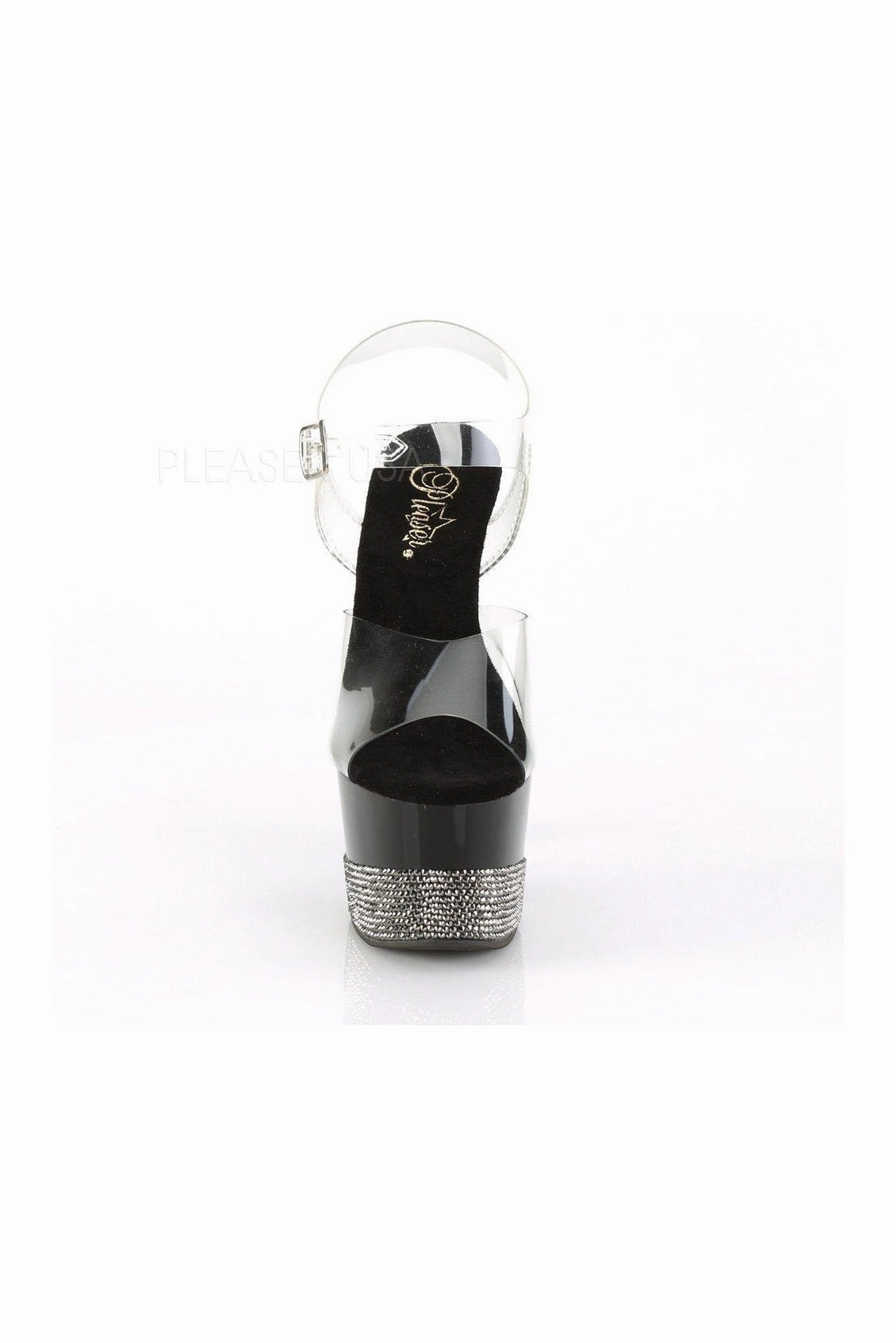 ADORE-708-3 Exotic Platform Sandal | Clear Vinyl