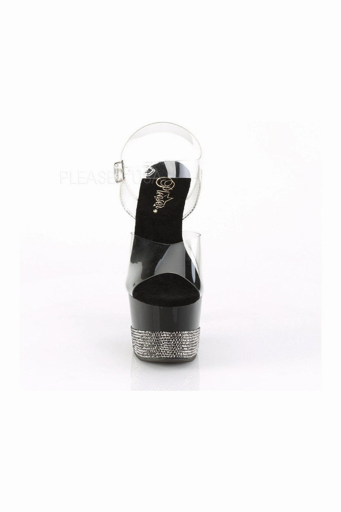 ADORE-708-3 Exotic Platform Sandal | Clear Vinyl