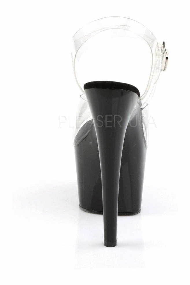 ADORE-708 Platform Sandal  | Black Vinyl