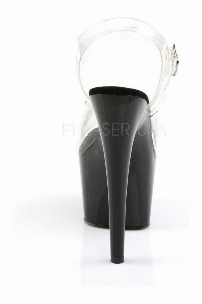 ADORE-708 Platform Sandal  | Black Vinyl