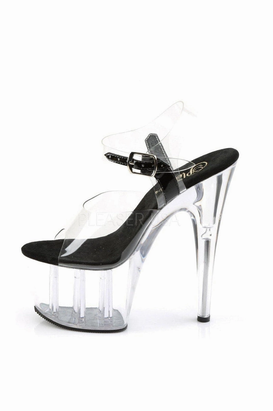 ADORE-708 Platform Sandal  | Clear Vinyl