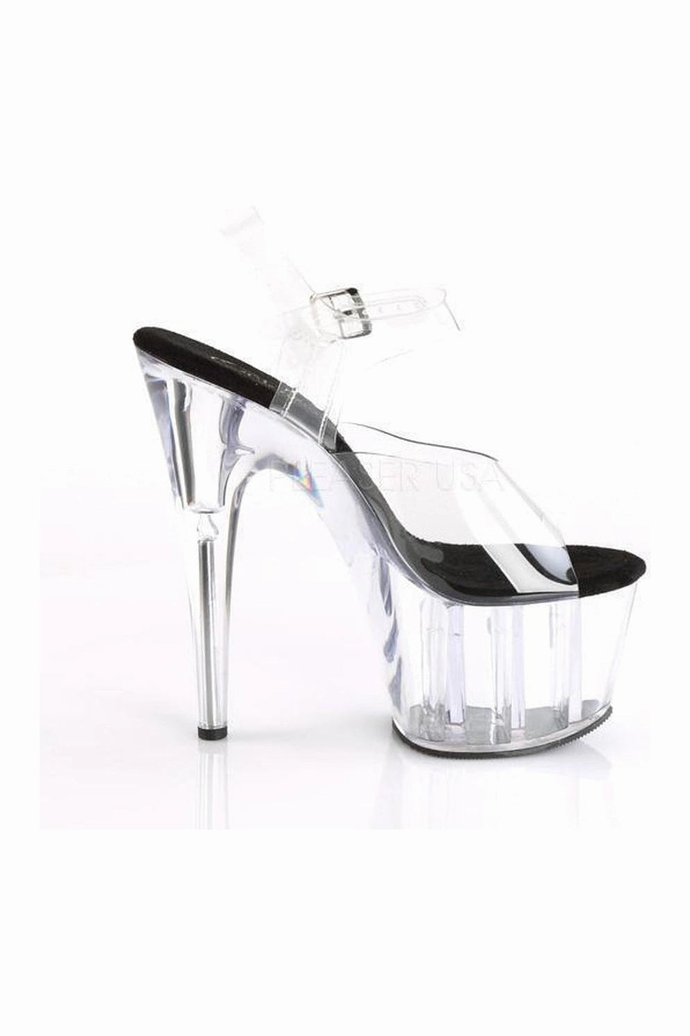 ADORE-708 Platform Sandal  | Clear Vinyl