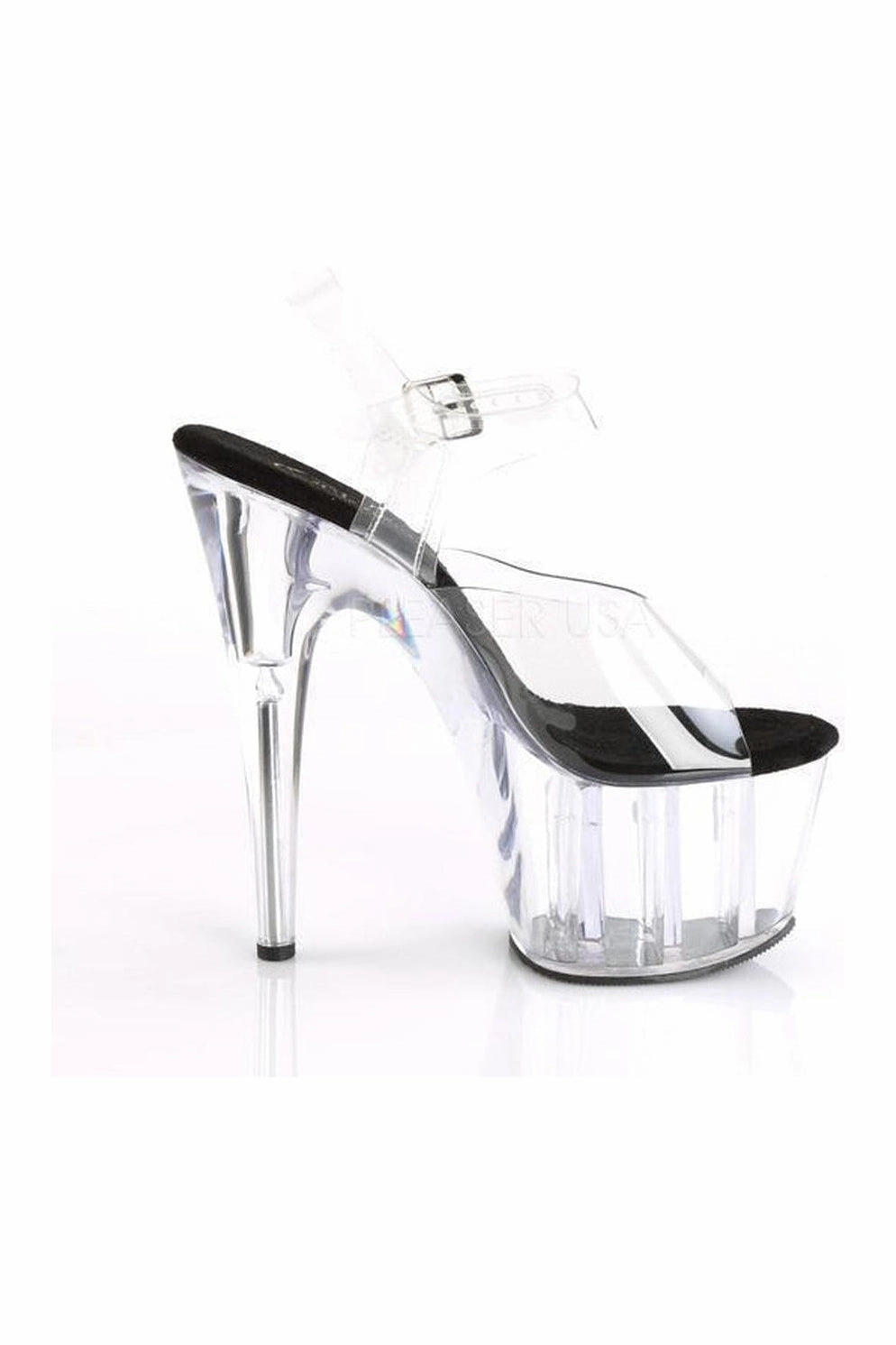 ADORE-708 Platform Sandal  | Clear Vinyl