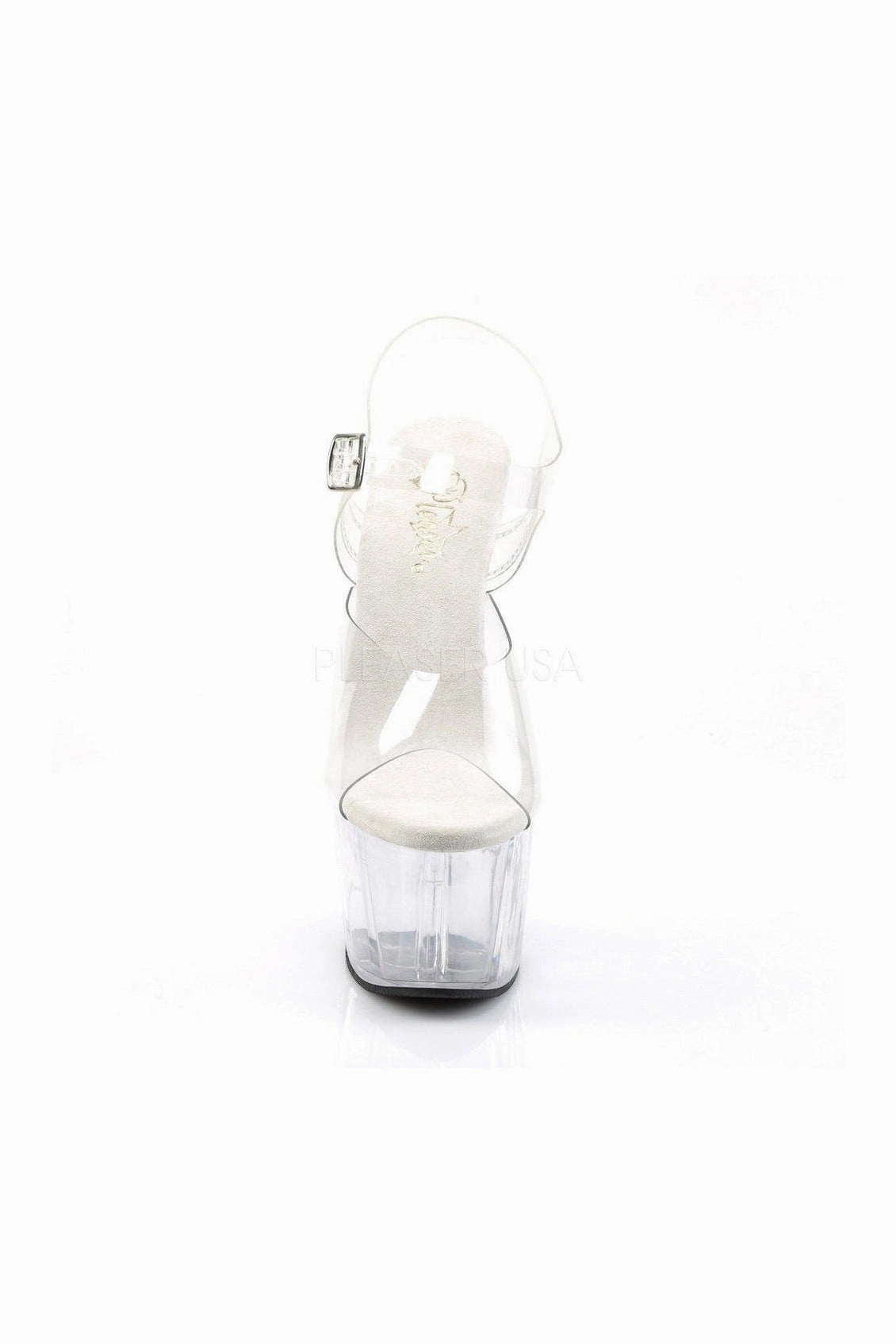 ADORE-708 Platform Sandal  | Clear Vinyl
