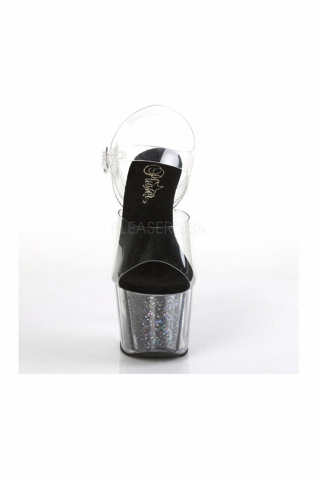 ADORE-708CG Platform Sandals | Black Vinyl