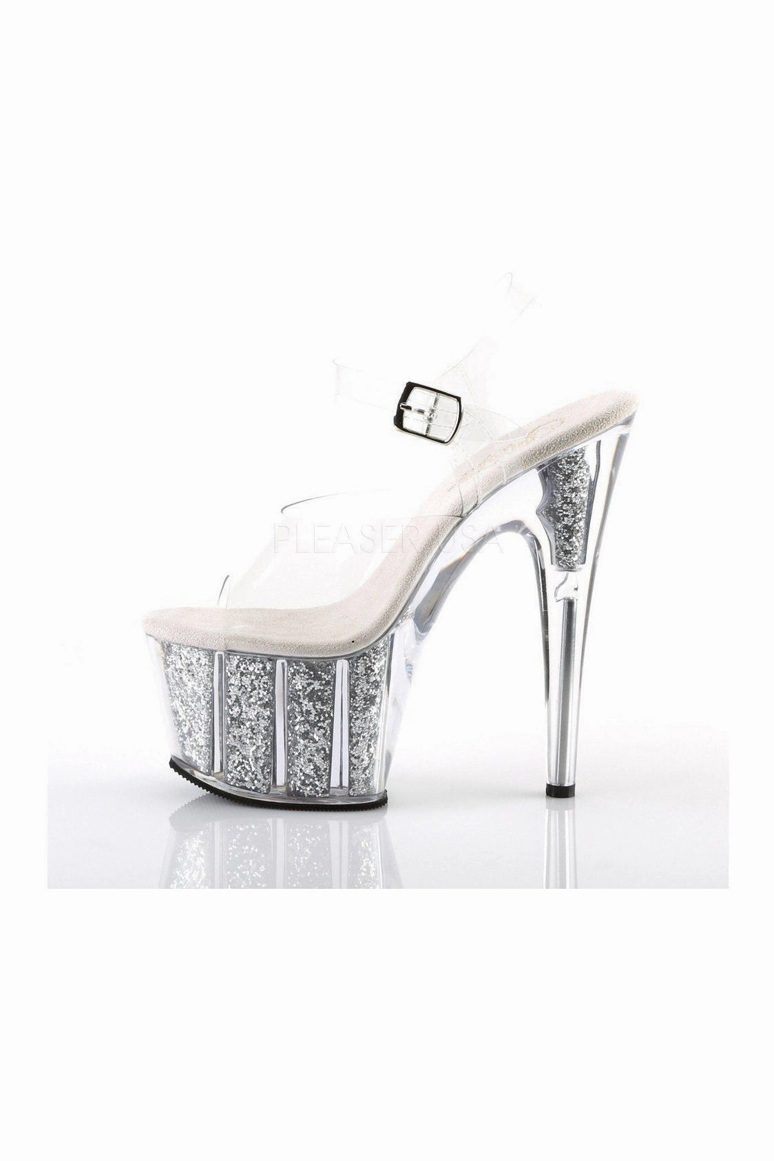 ADORE-708G Platform Sandal  | Clear Vinyl