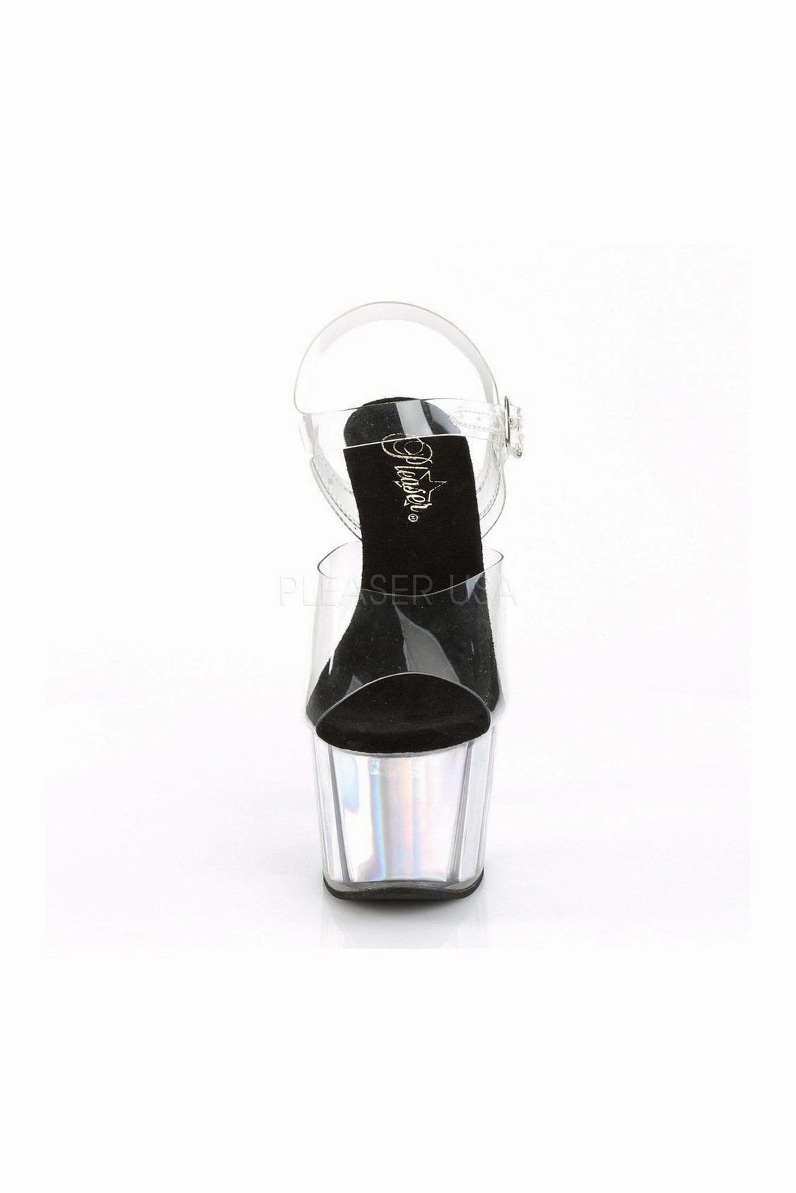 ADORE-708HGI Platform Sandal  | Clear Vinyl