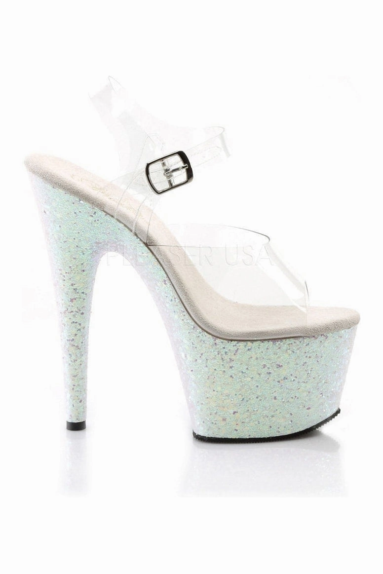 ADORE-708LG Platform Sandal  | Clear Vinyl