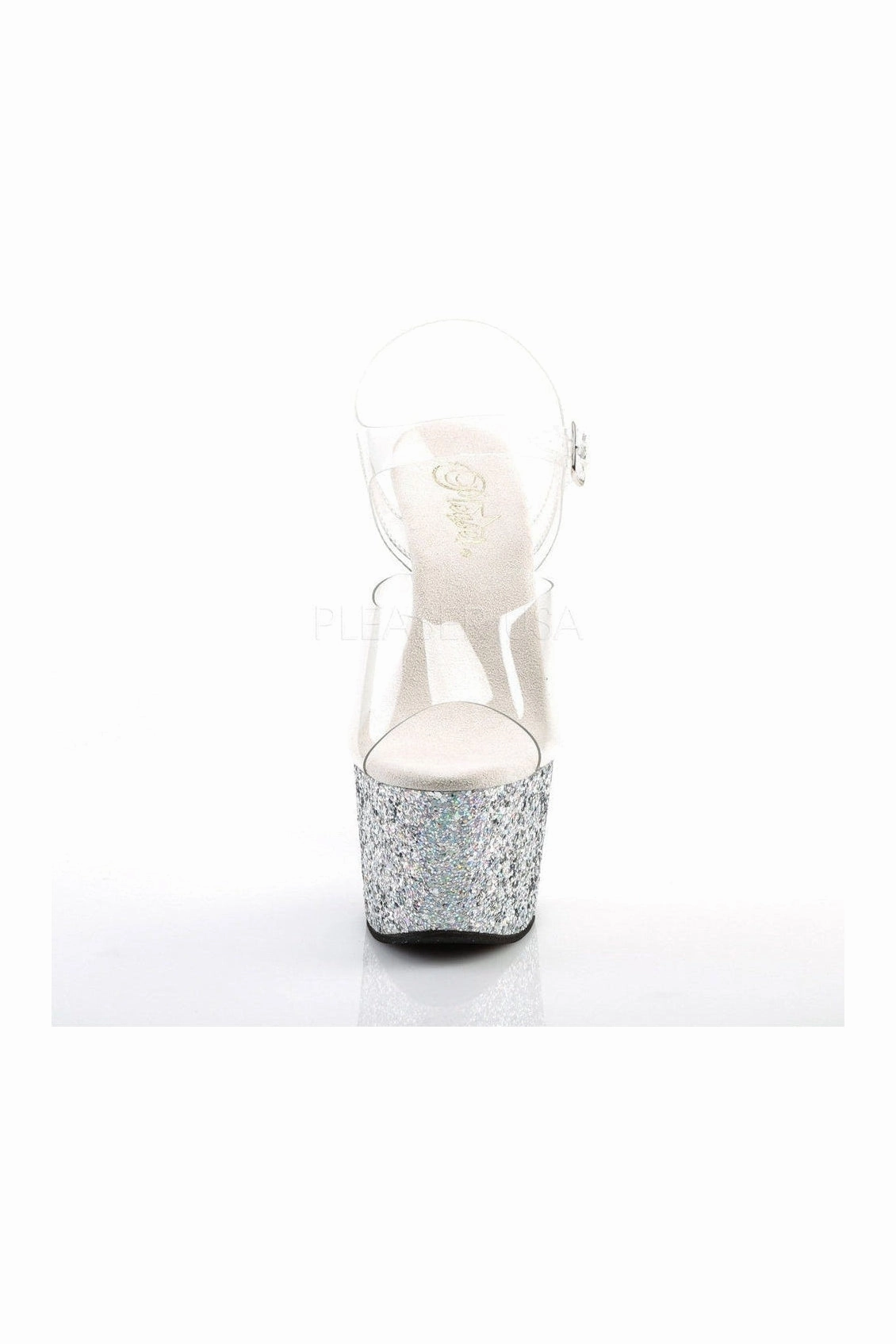ADORE-708LG Platform Sandal  | Clear Vinyl