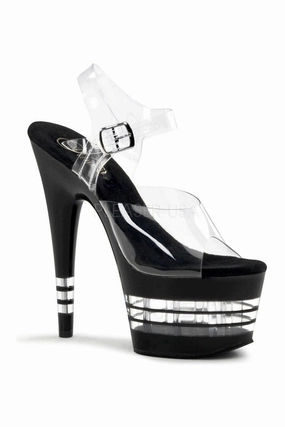 ADORE-708LN Platform Sandal  | Black Vinyl