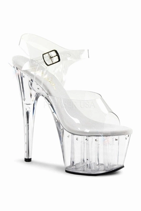ADORE-708LS Platform Sandal  | Clear Vinyl