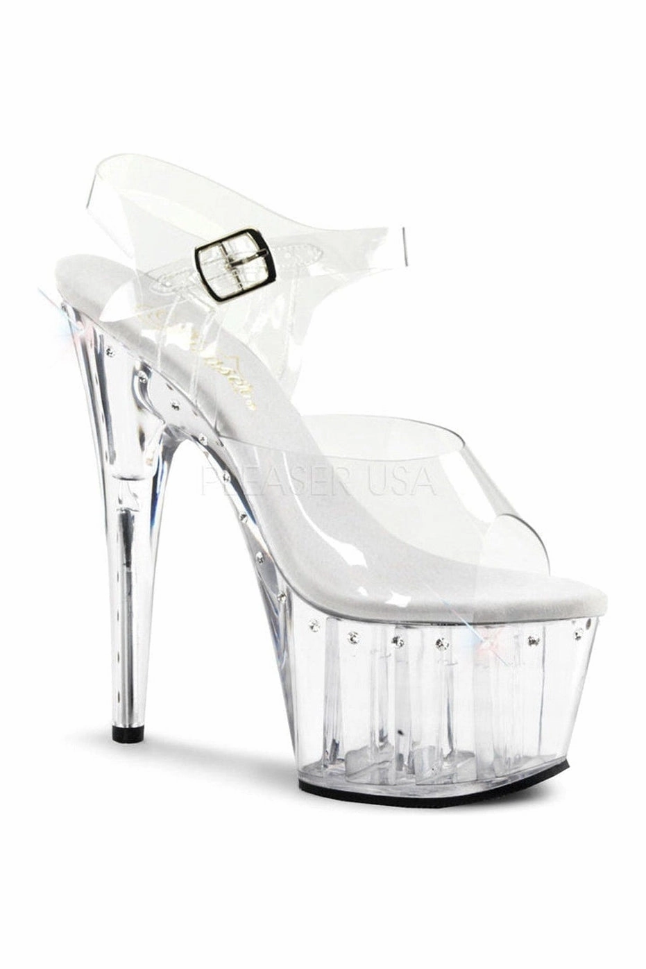 ADORE-708LS Platform Sandal  | Clear Vinyl