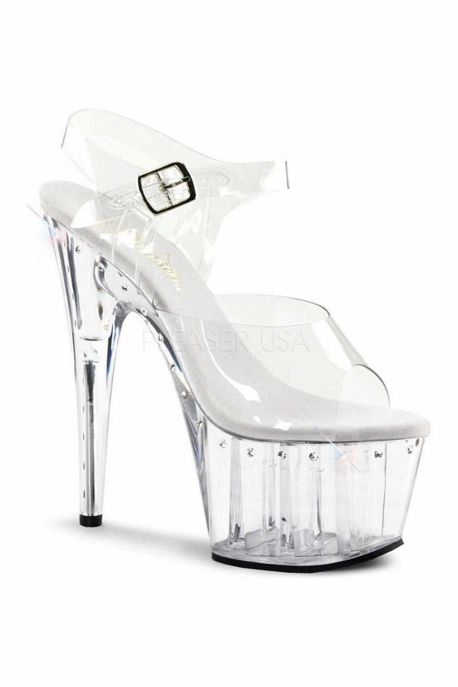ADORE-708LS Platform Sandal  | Clear Vinyl