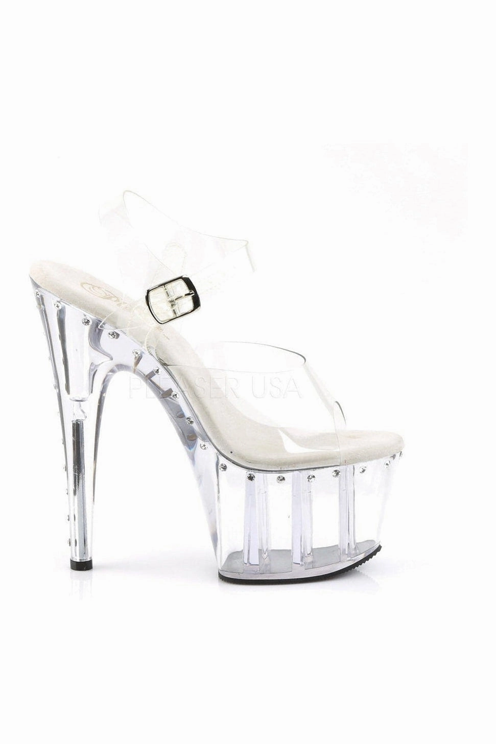 ADORE-708LS Platform Sandal  | Clear Vinyl