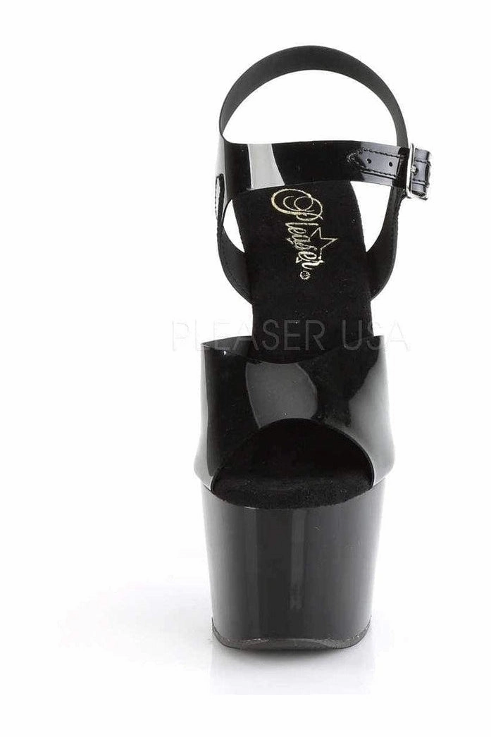 ADORE-708N Platform Sandal | Black Faux Leather