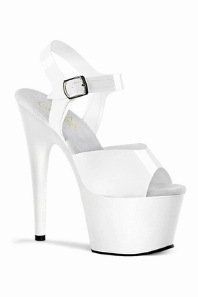 ADORE-708N Platform Sandal | White Faux Leather