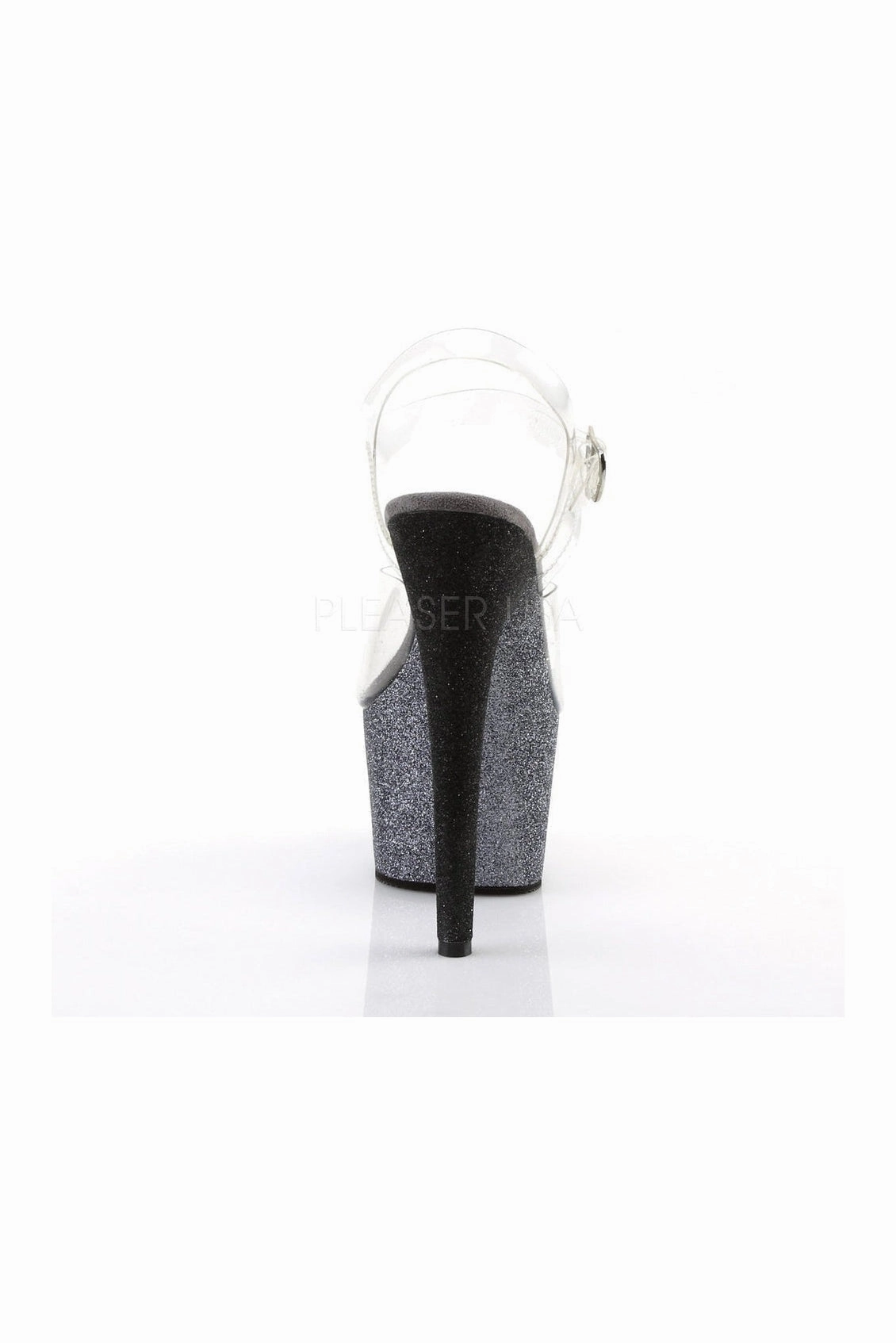 ADORE-708OMBRE Platform Sandal  | Black Vinyl