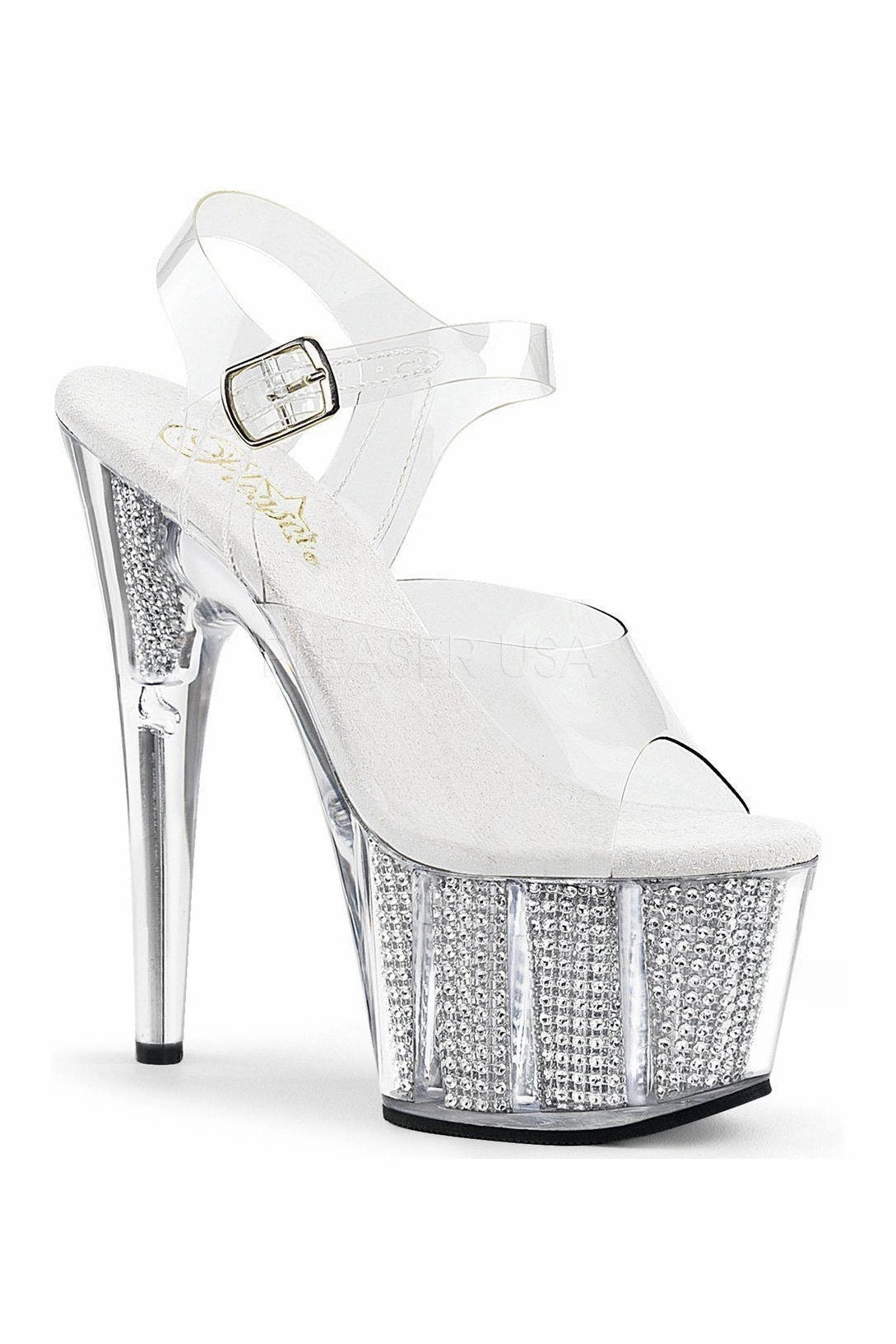 ADORE-708SRS Platform Sandal  | Clear Vinyl