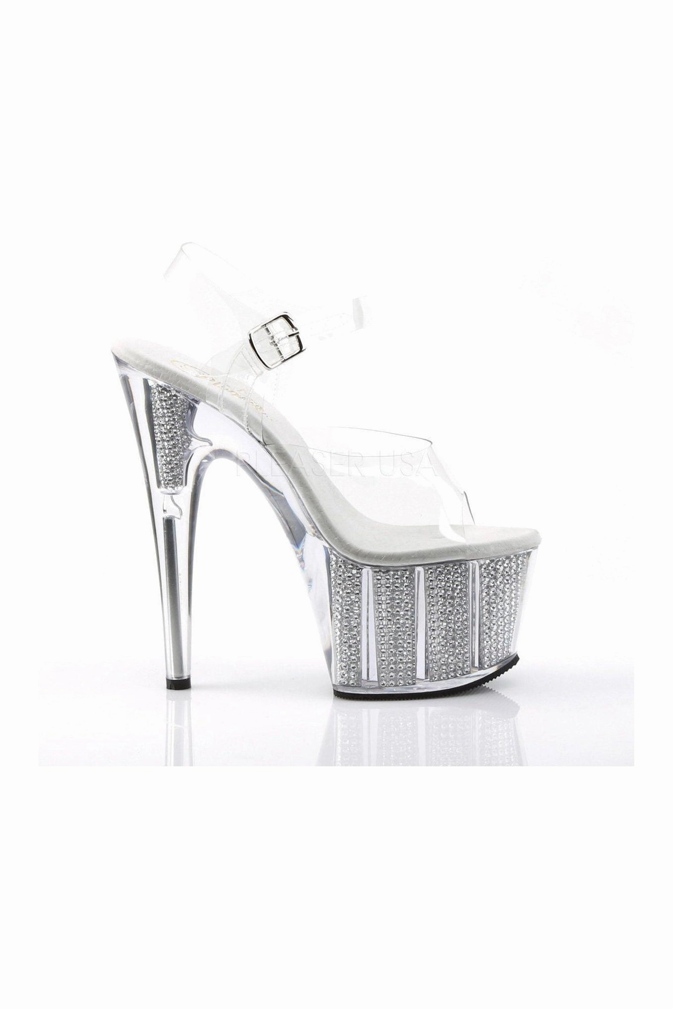ADORE-708SRS Platform Sandal  | Clear Vinyl