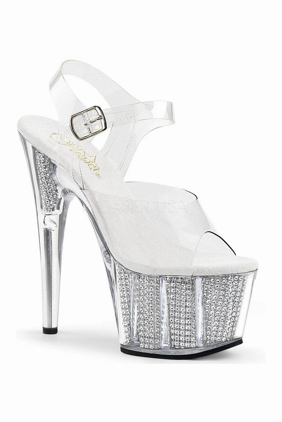 ADORE-708SRS Platform Sandal  | Clear Vinyl