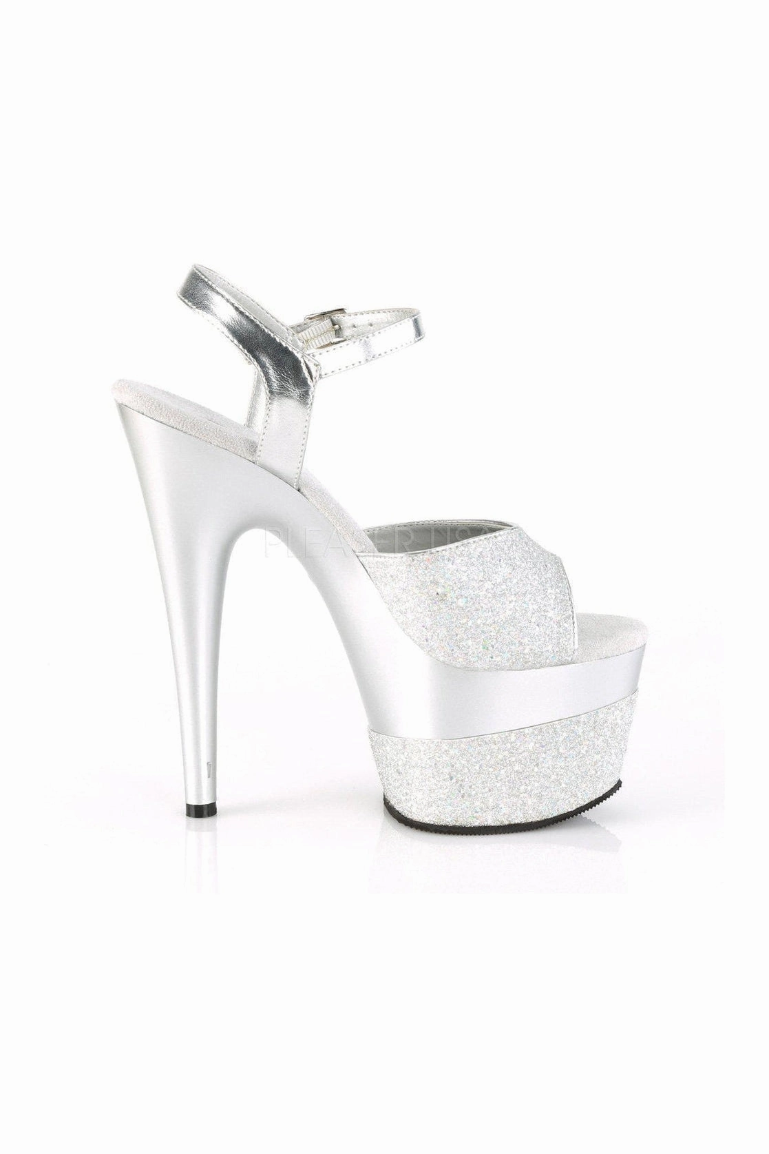 ADORE-709-2G Platform Sandal  | Silver Glitter