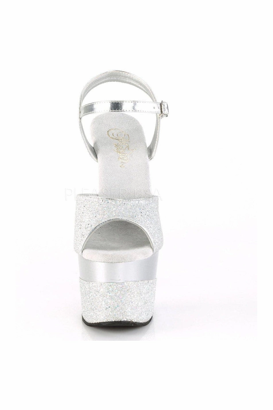ADORE-709-2G Platform Sandal  | Silver Glitter