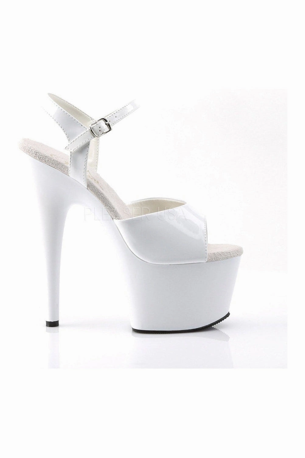 ADORE-709 Platform Sandal  | White Patent