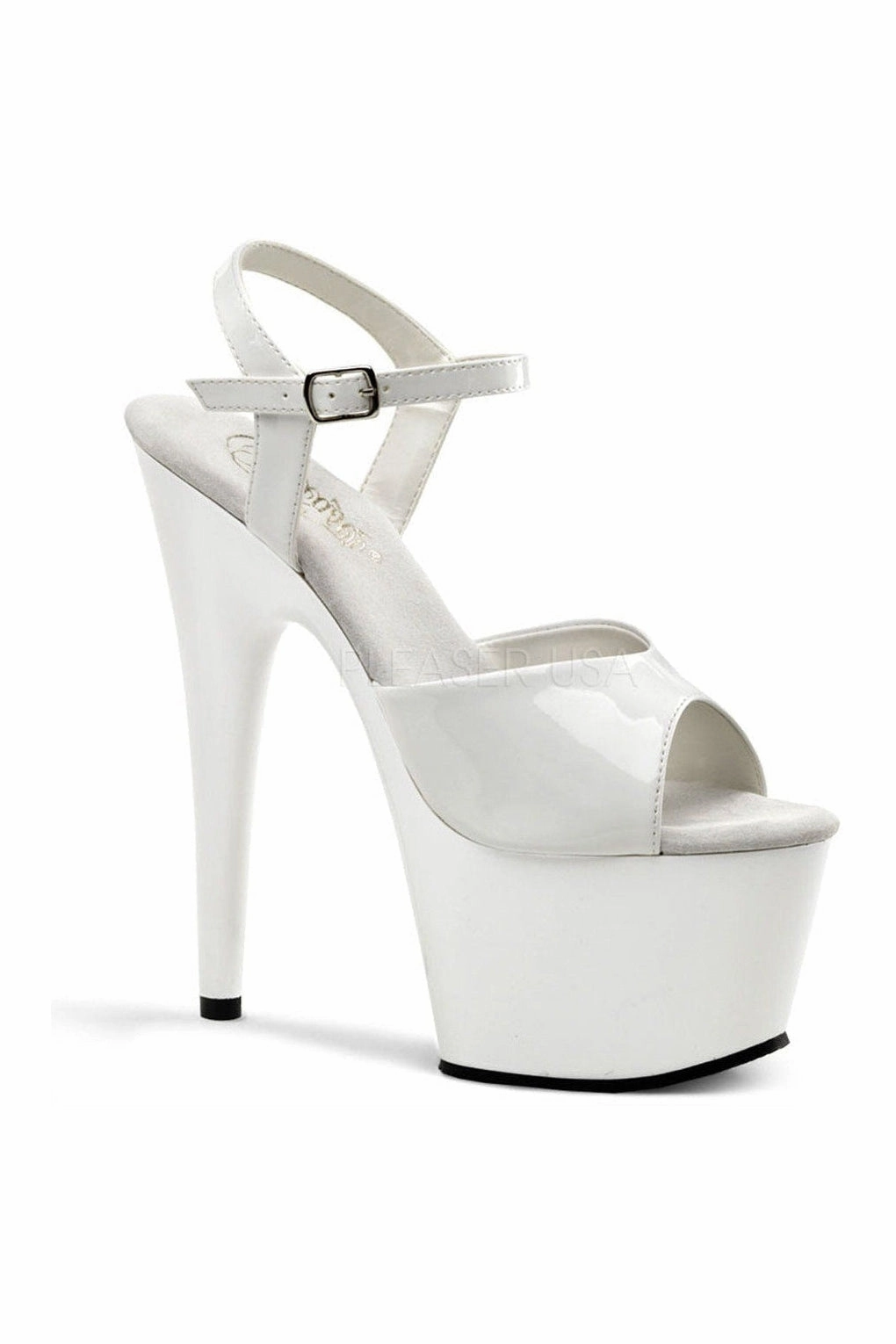 ADORE-709 Platform Sandal  | White Patent