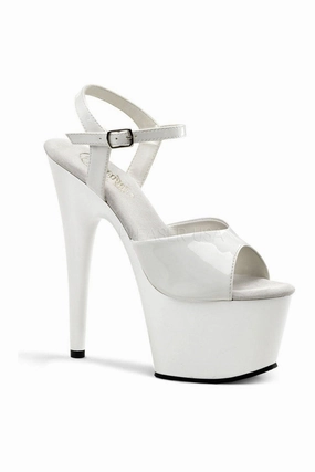 ADORE-709 Platform Sandal  | White Patent
