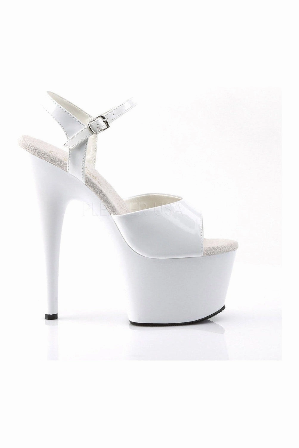ADORE-709 Platform Sandal  | White Patent