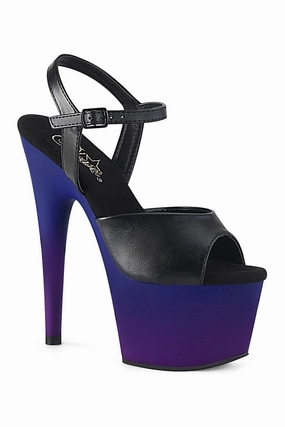 ADORE-709BP Exotic Sandal | Black Faux Leather