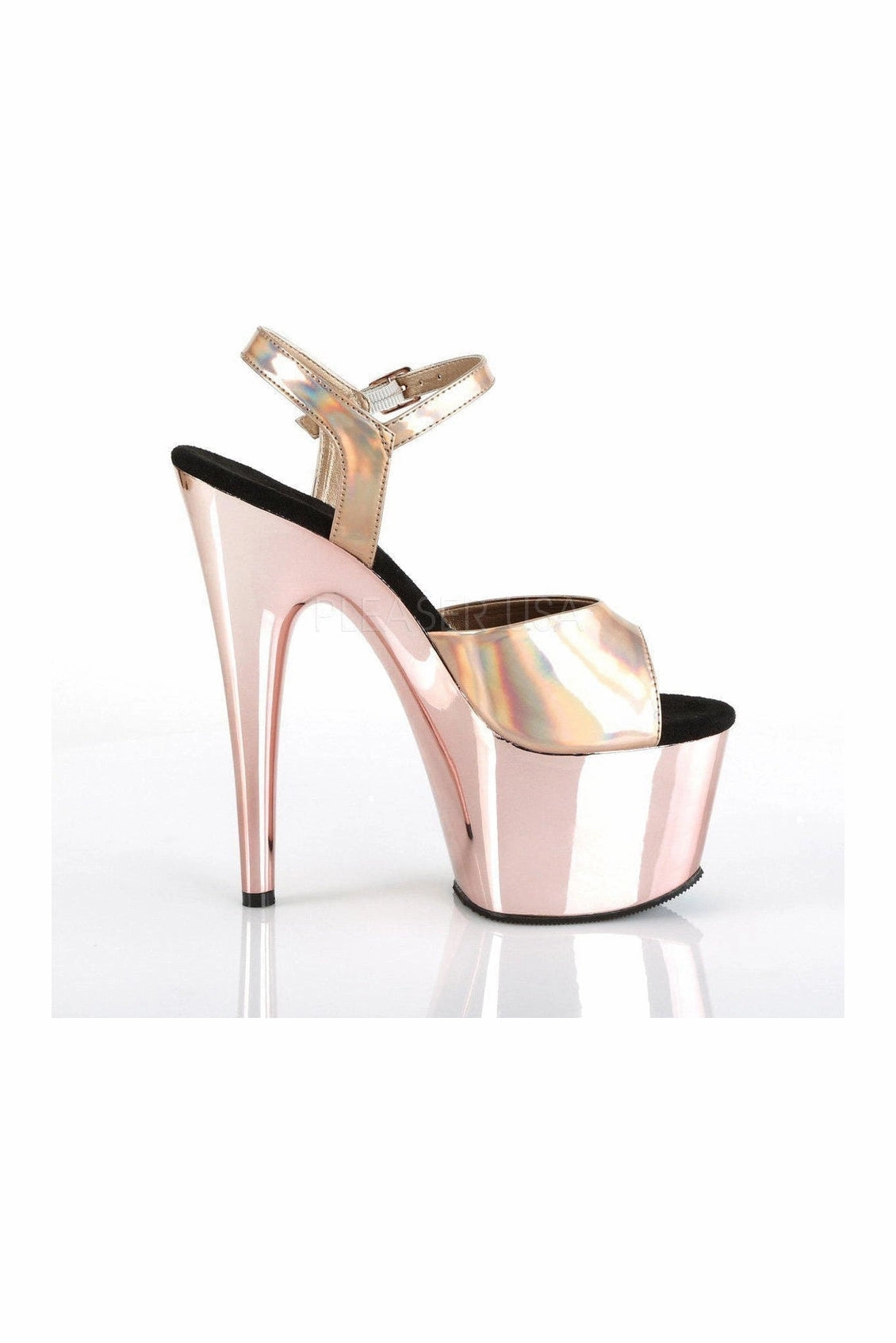 ADORE-709HGCH Platform Sandal  | Rose Gold Patent