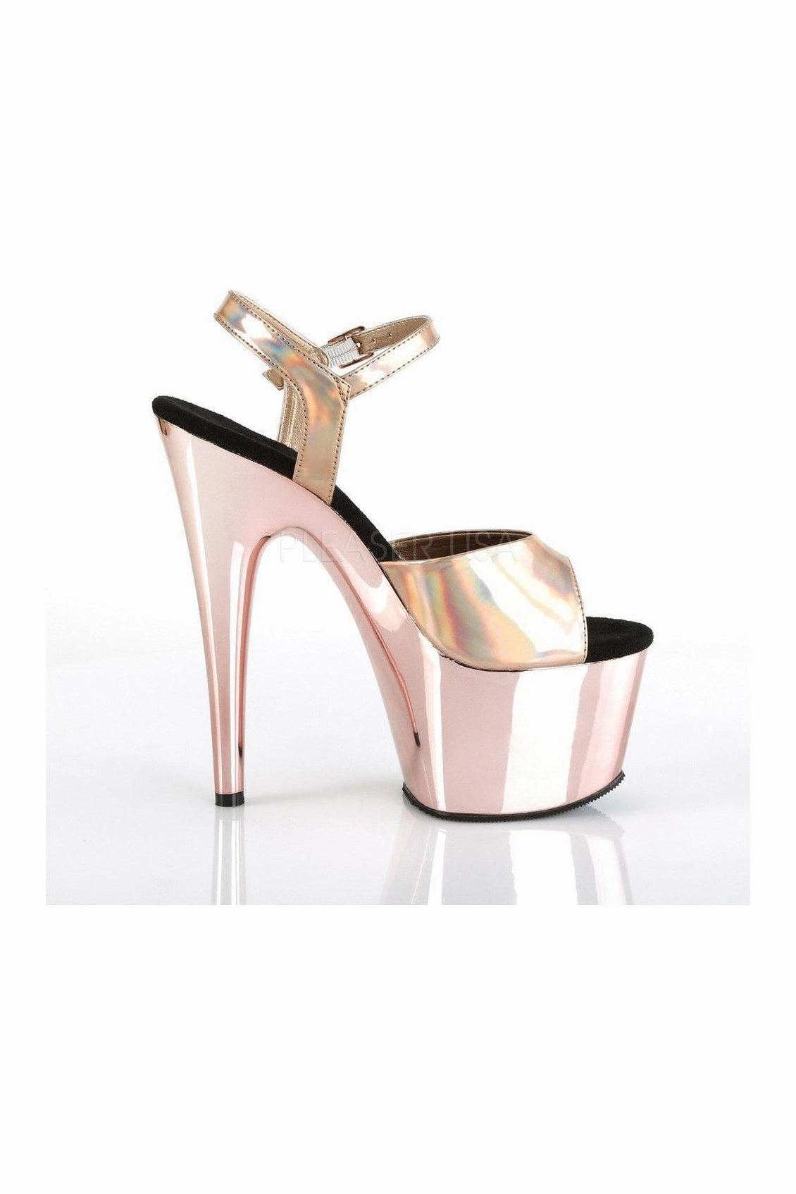 ADORE-709HGCH Platform Sandal  | Rose Gold Patent