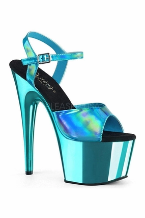 ADORE-709HGCH Platform Sandal | Turquoise Patent