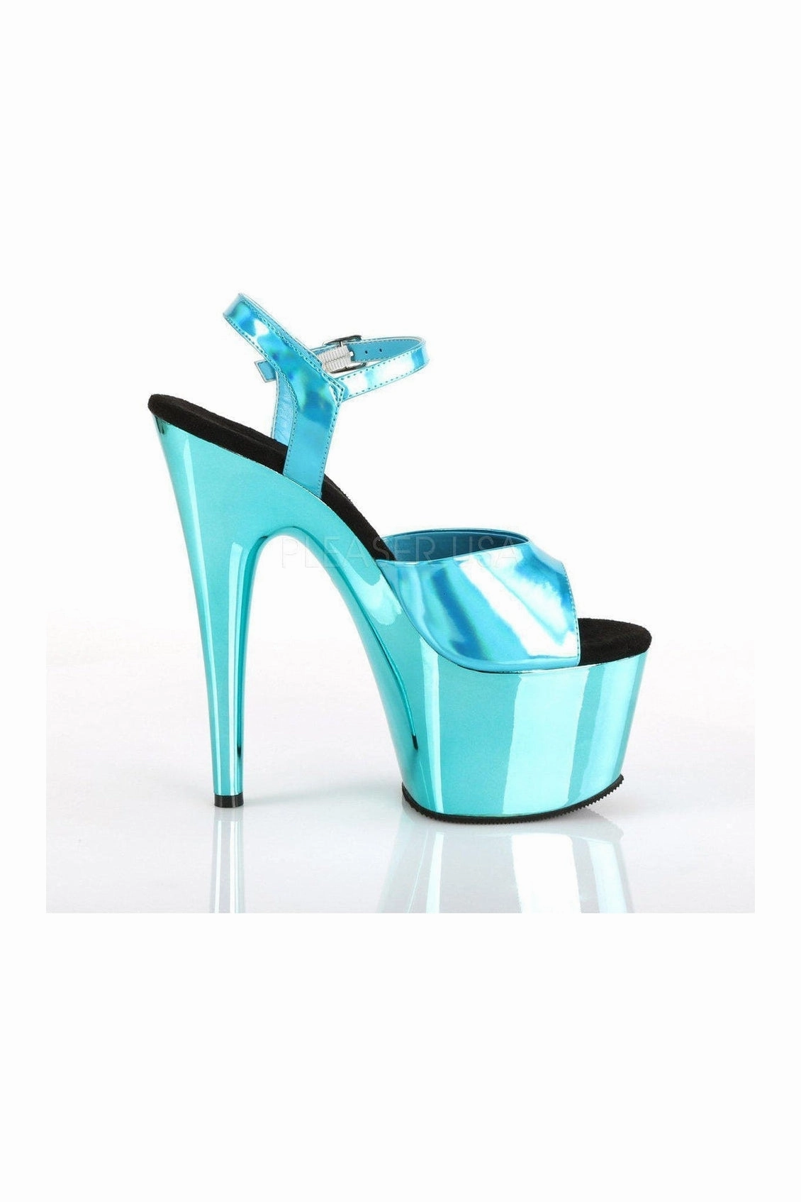 ADORE-709HGCH Platform Sandal | Turquoise Patent