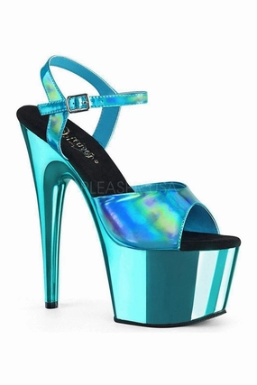 ADORE-709HGCH Platform Sandal | Turquoise Patent