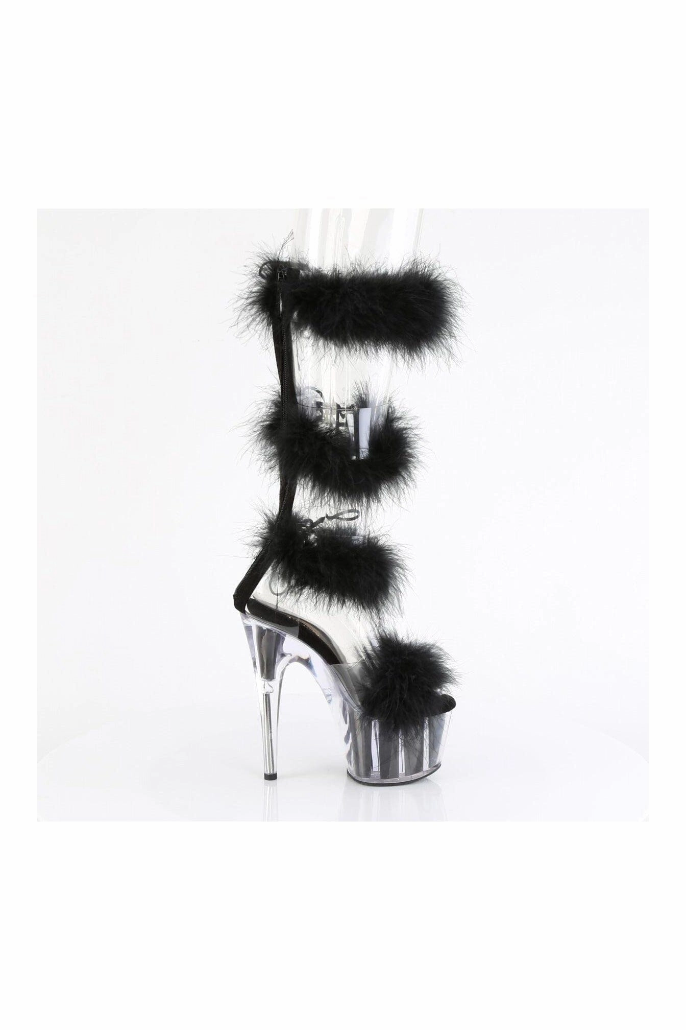 ADORE-728F Clear Marabou Sandal