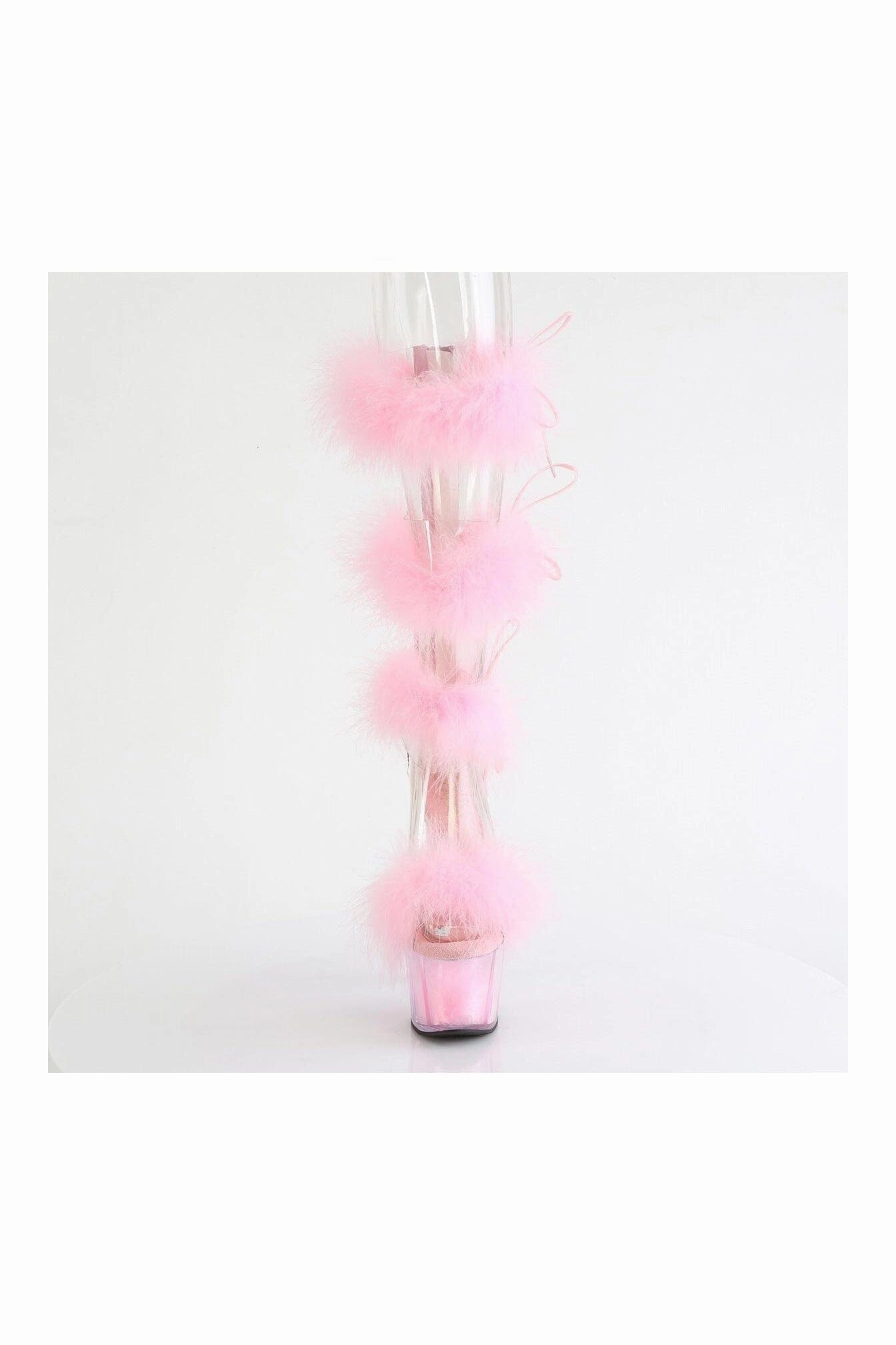 ADORE-728F Clear Marabou Sandal