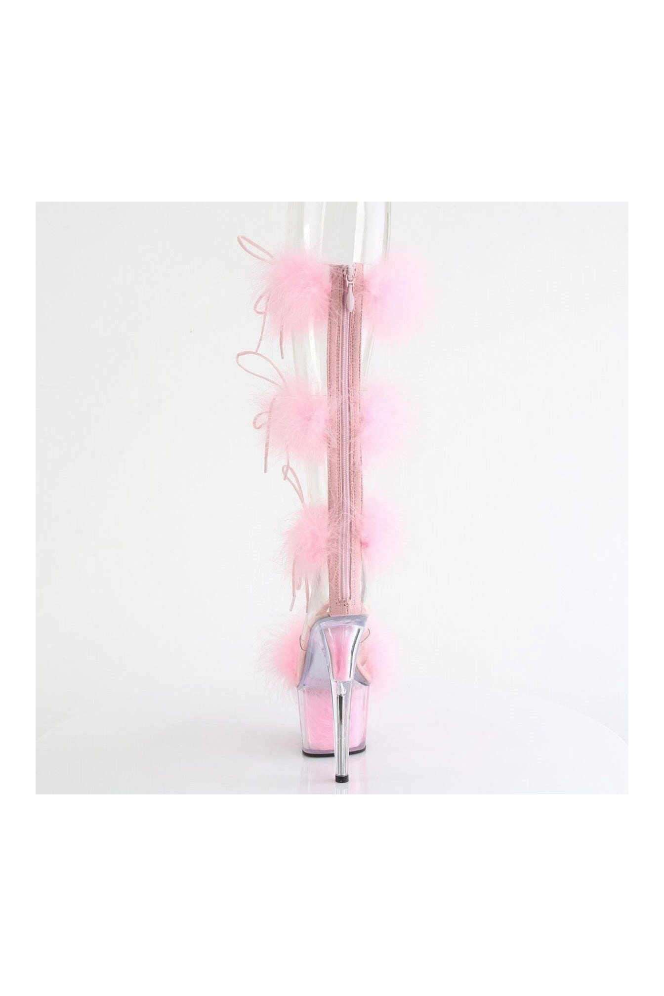 ADORE-728F Clear Marabou Sandal
