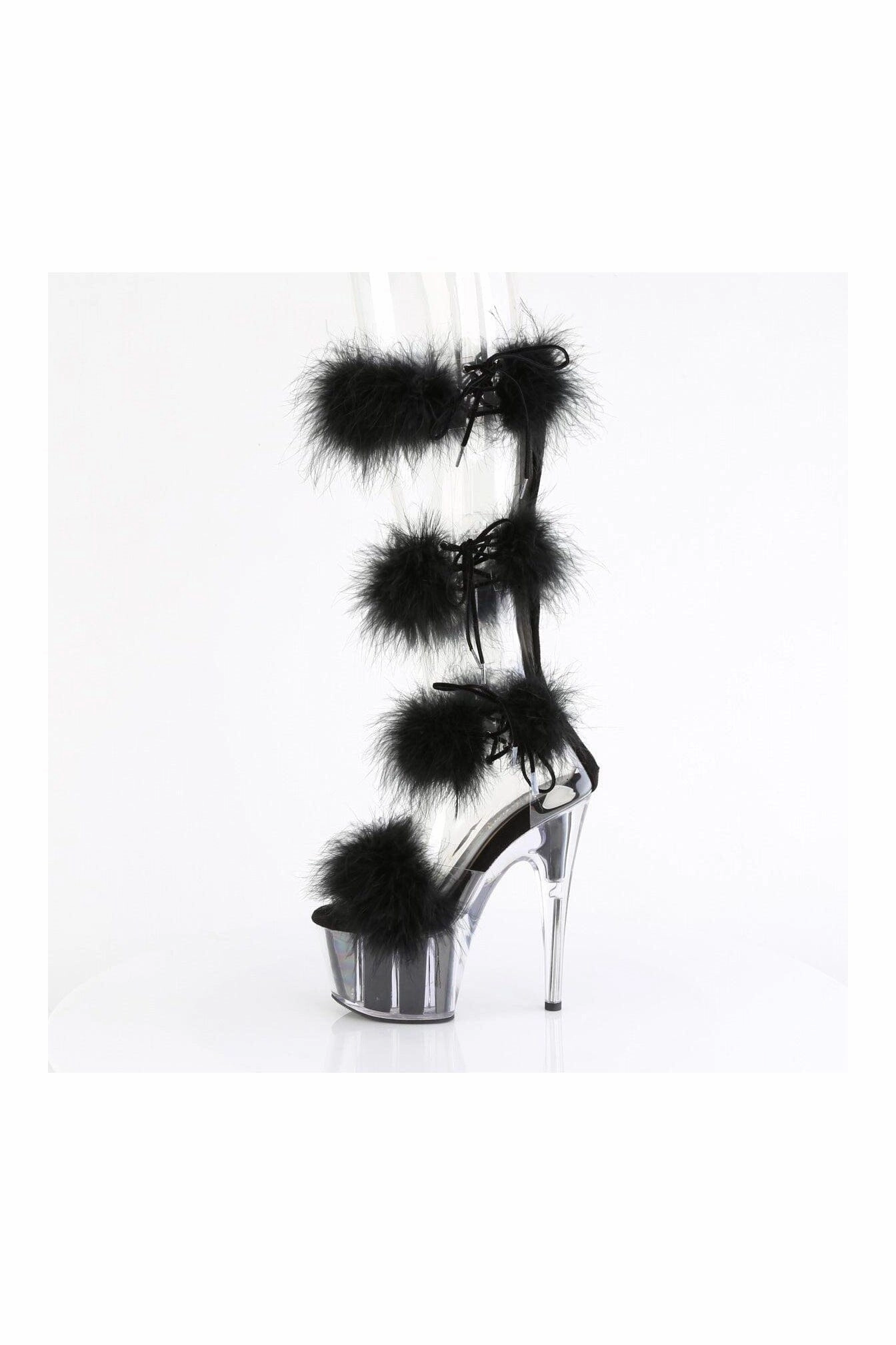 ADORE-728F Clear Marabou Sandal