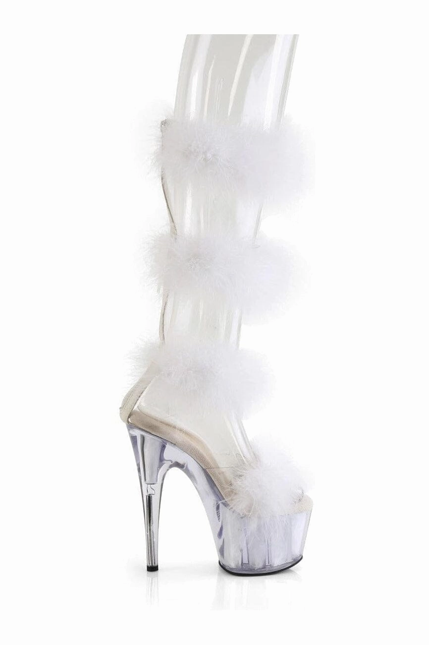 ADORE-728F Clear Marabou Sandal