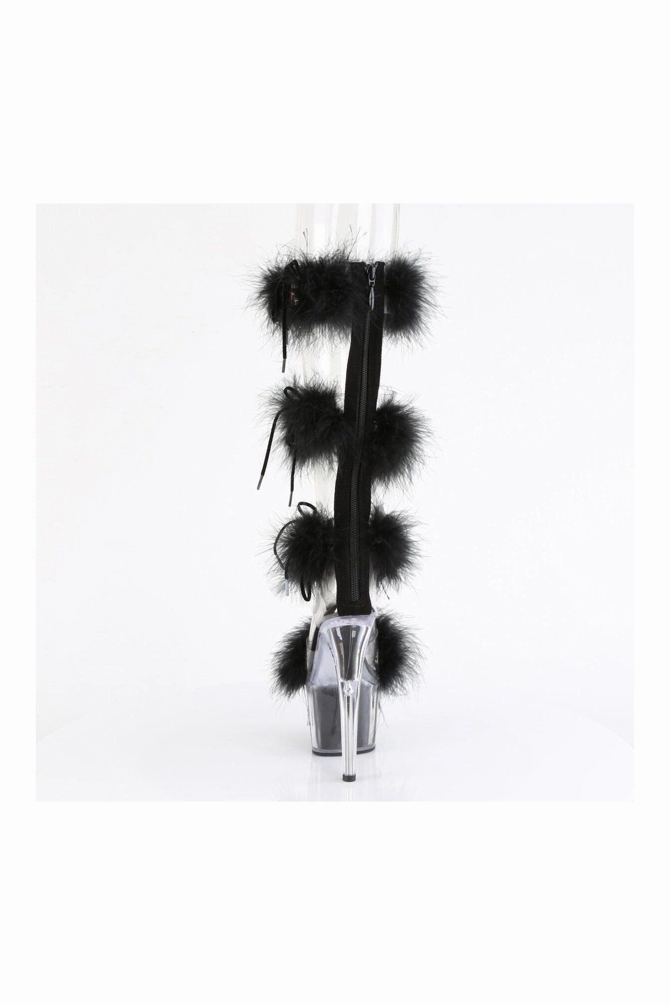 ADORE-728F Clear Marabou Sandal