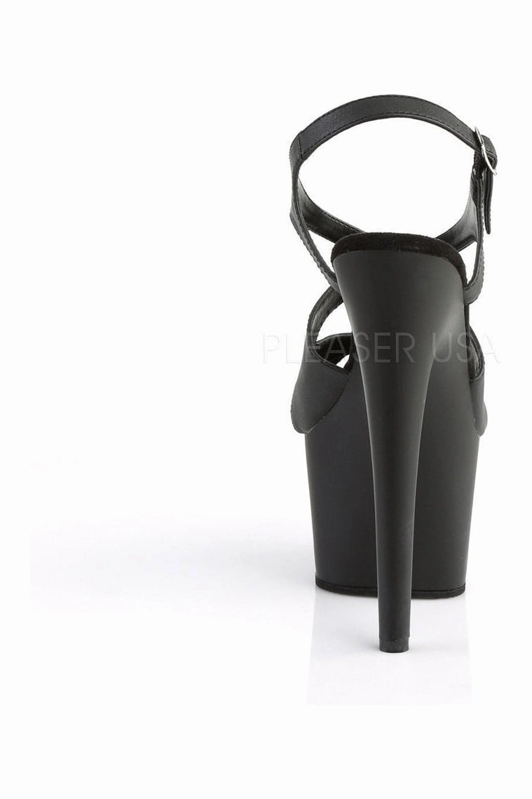 ADORE-730 Platform Sandal  | Black Faux Leather